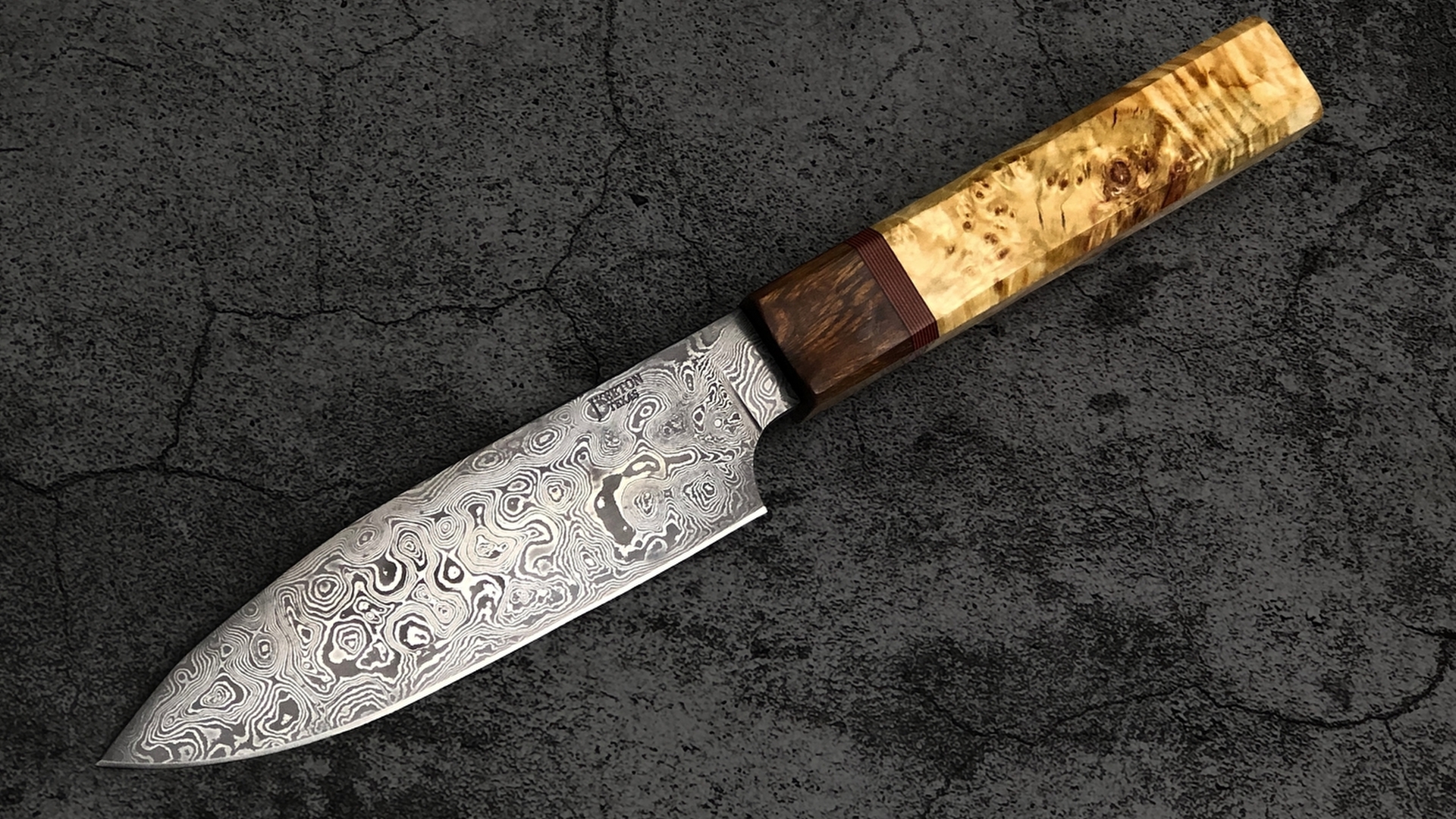 Rainbow Damascus Kitchen Knife 2021